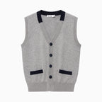 Mash gilet con bottoni e scollo a v bambino grigio
