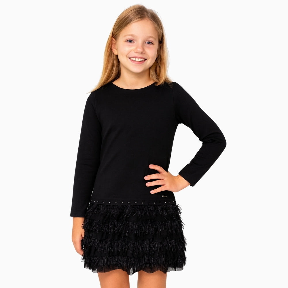 Mayoral abito con frange bambina nero