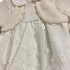 Mayoral abito neonata con coprispalle e pizzo bianco