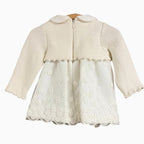 Mayoral abito neonata con coprispalle e pizzo bianco
