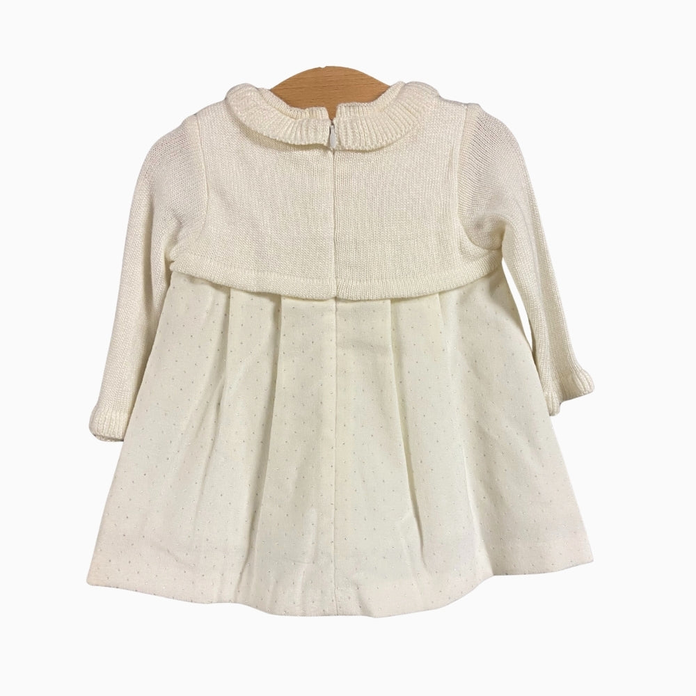 Mayoral abito neonata con coprispalle e strass bianco