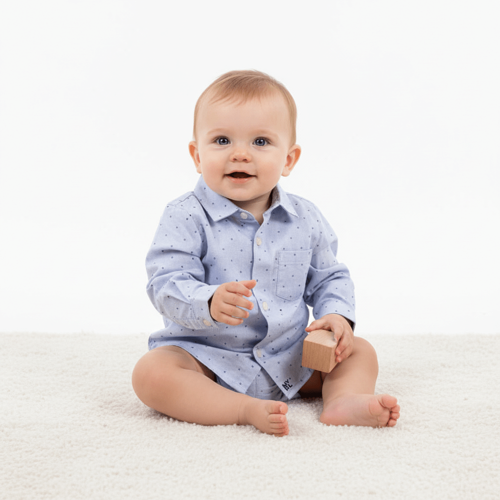 Mayoral camicia neonato azzurra fantasia