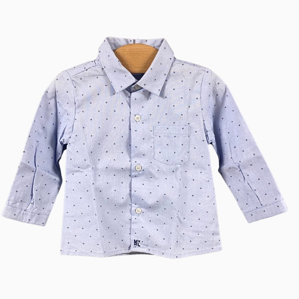 Mayoral camicia neonato azzurra fantasia