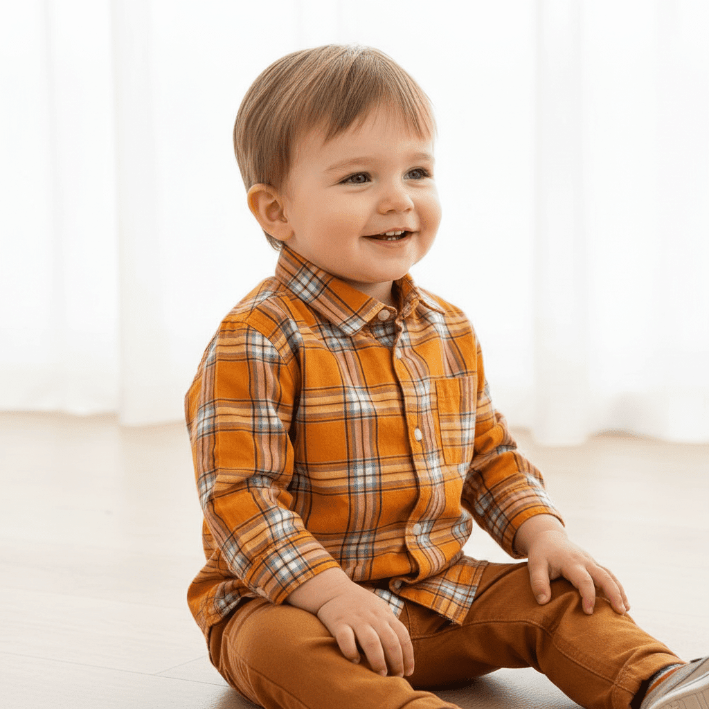 Mayoral camicia neonato tartan arancione - Abbigliamento bambini firmato | CDifferent Outlet