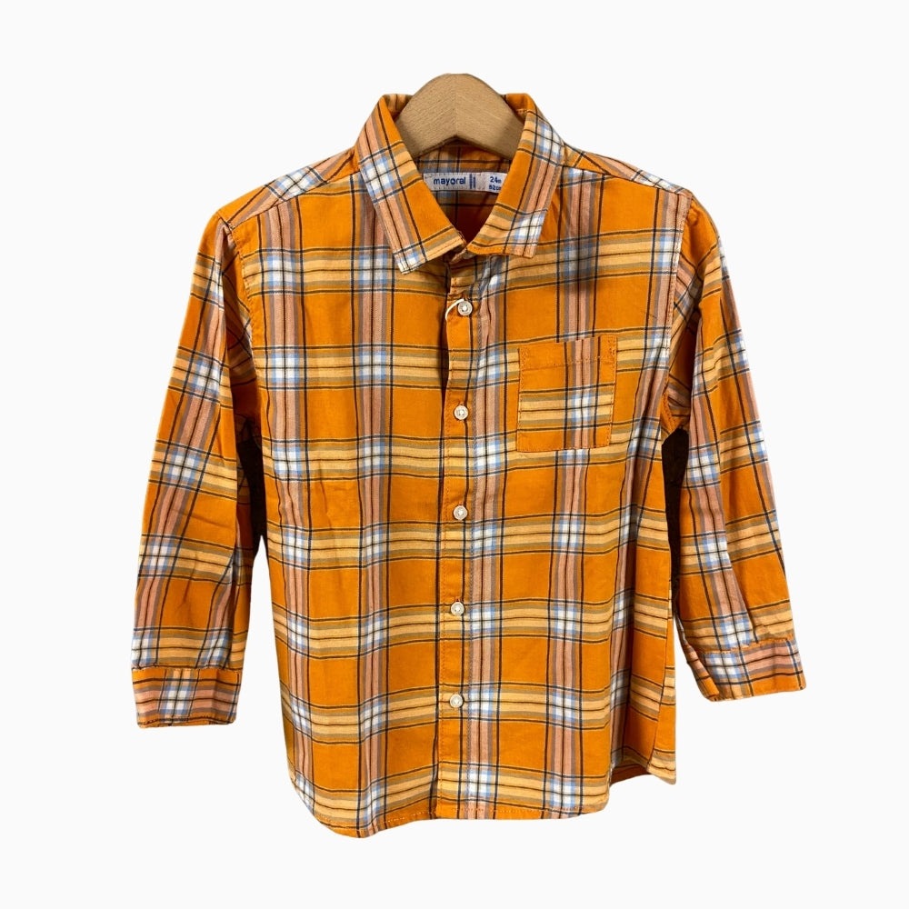Mayoral camicia neonato tartan arancione - Abbigliamento bambini firmato | CDifferent Outlet