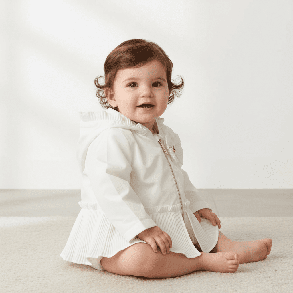 Mayoral giacca plissettata neonata panna - Abbigliamento bambini firmato | CDifferent Outlet