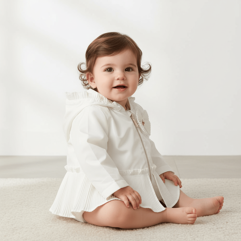 Mayoral giacca plissettata neonata panna