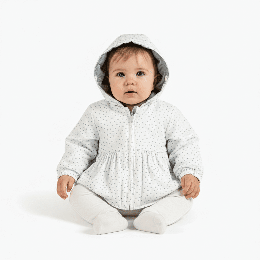 Mayoral giacca reversibile con cappuccio neonata azzurra