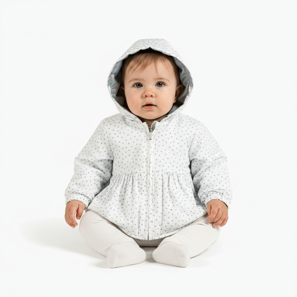 Mayoral giacca reversibile con cappuccio neonata azzurra