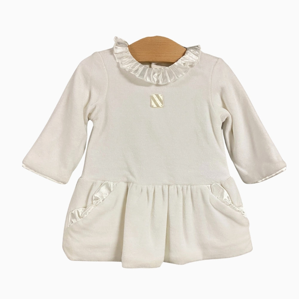 Mayoral neonata abito bianco colletto raso