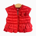 Mayoral piumino smanicato con balze neonata rosso