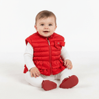 Mayoral piumino smanicato con balze neonata rosso