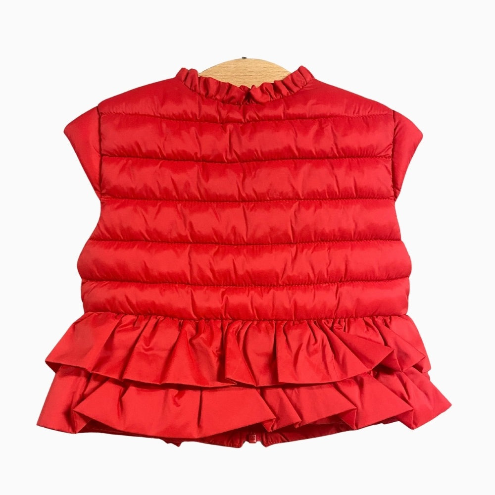 Mayoral piumino smanicato con balze neonata rosso