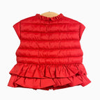 Mayoral piumino smanicato con balze neonata rosso