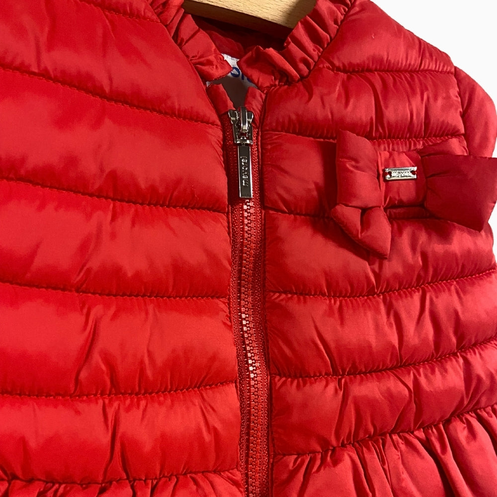Mayoral piumino smanicato con balze neonata rosso
