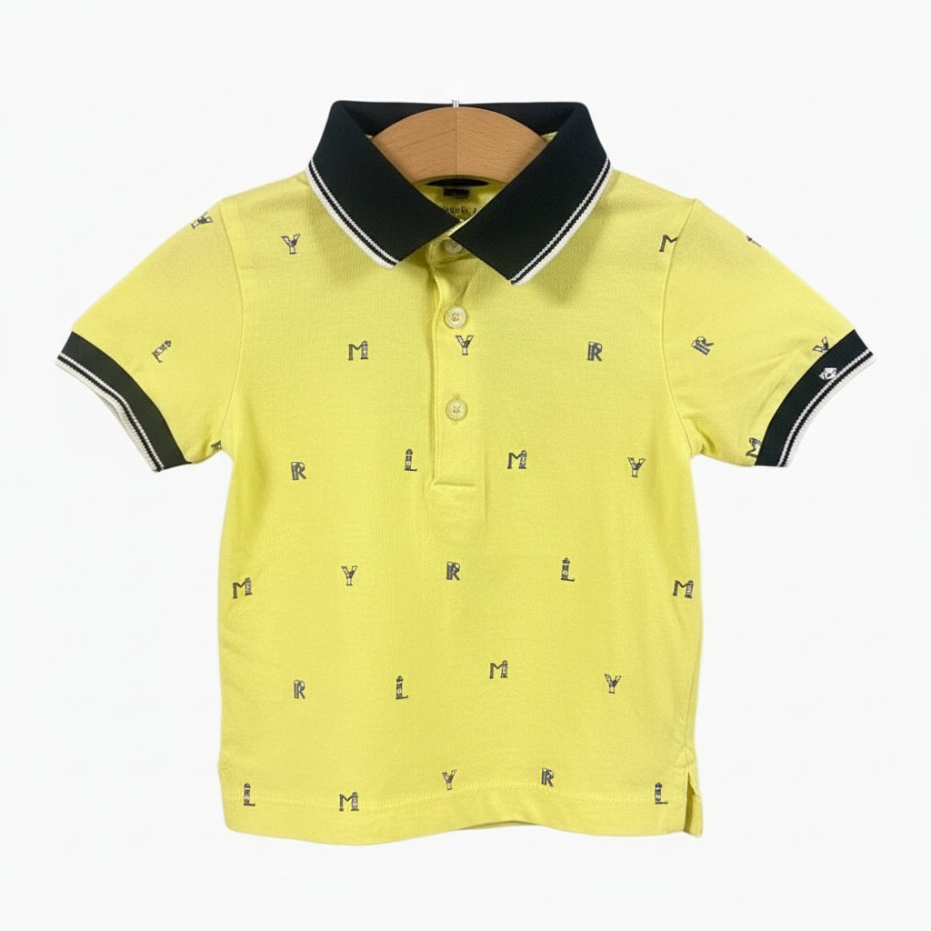 Mayoral polo mezza manica neonato giallo fantasia - Abbigliamento bambini firmato | CDifferent Outlet