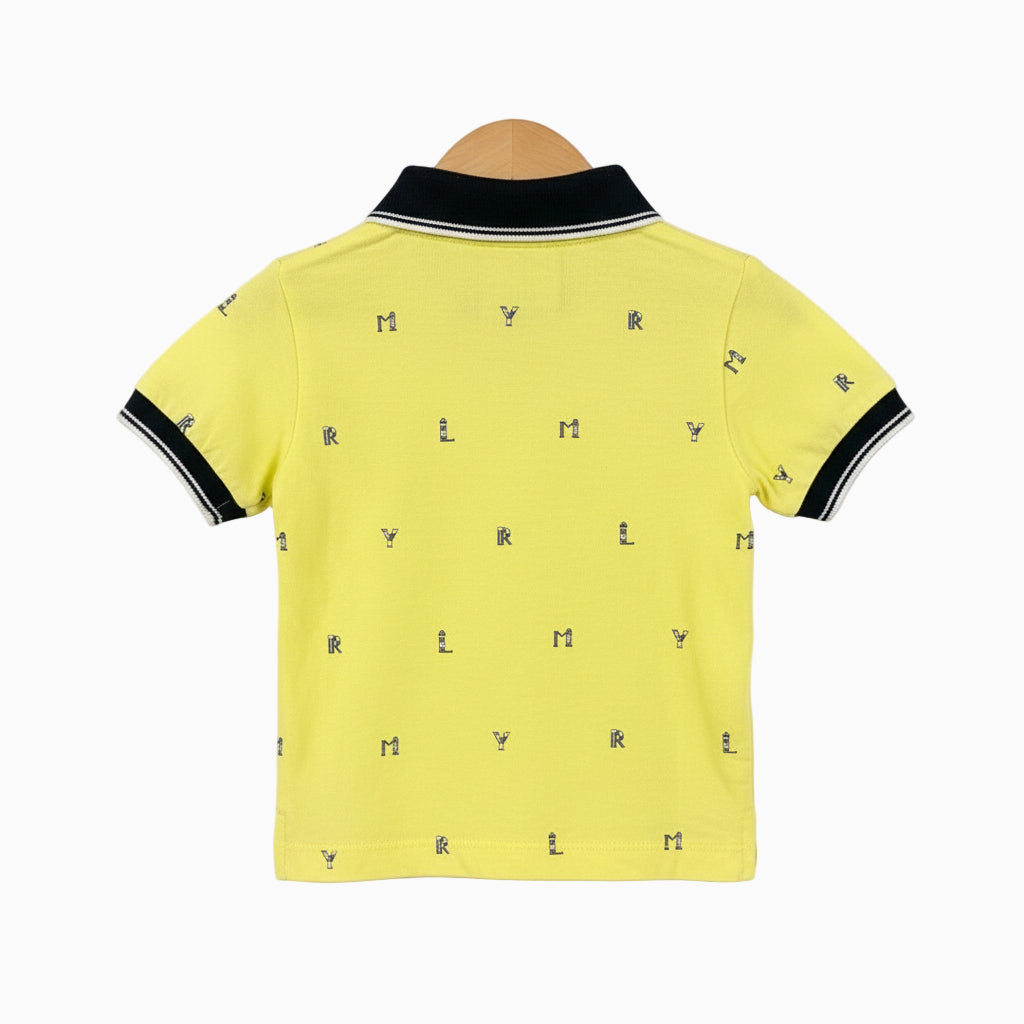 Mayoral polo mezza manica neonato giallo fantasia - Abbigliamento bambini firmato | CDifferent Outlet