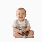 Mayoral salopette corta neonato in cotone grigia