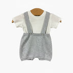 Mayoral salopette corta neonato in cotone grigia
