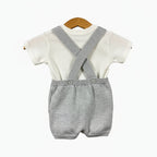Mayoral salopette corta neonato in cotone grigia