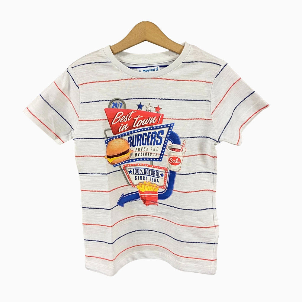 Mayoral t-shirt manica corta bambino a righe - Abbigliamento bambini firmato | CDifferent Outlet