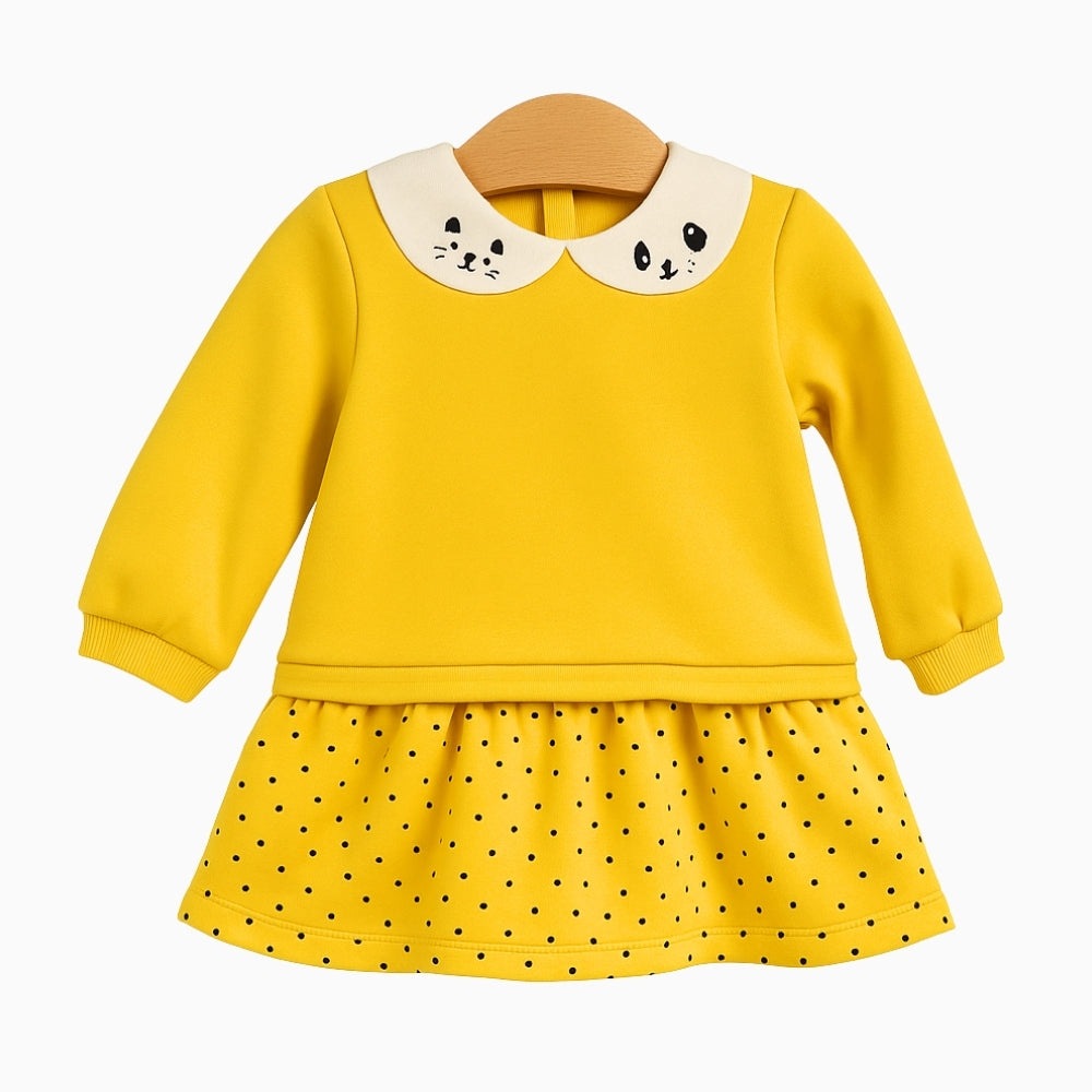 Mayoral vestitino con gonna a pois neonata giallo - Abbigliamento bambini firmato | CDifferent Outlet