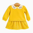 Mayoral vestitino con gonna a pois neonata giallo