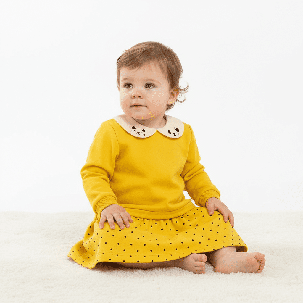 Mayoral vestitino con gonna a pois neonata giallo - Abbigliamento bambini firmato | CDifferent Outlet