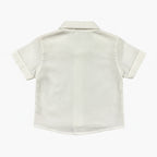 Minibanda camicia con papillon manica corta bianca