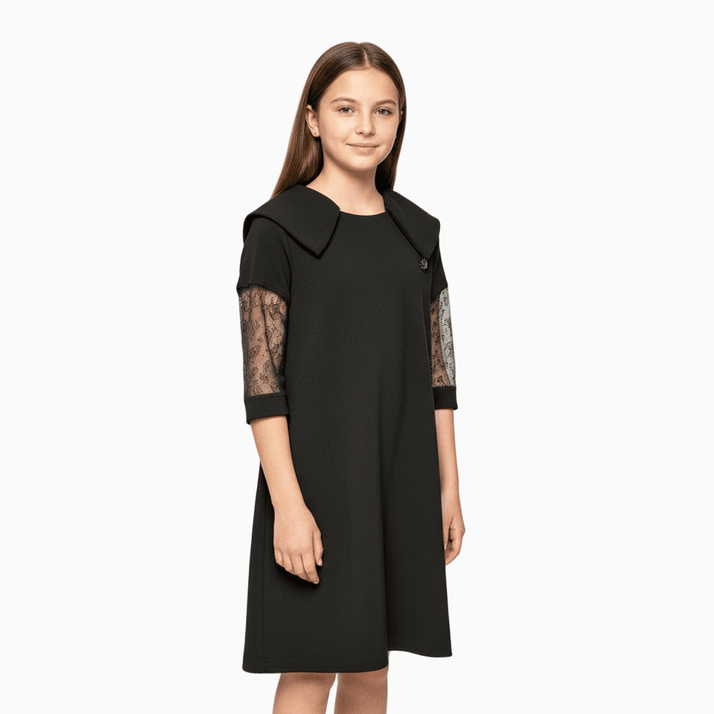Miss Blumarine Abito con pizzo bambina nero - Abbigliamento bambini firmato | CDifferent Outlet