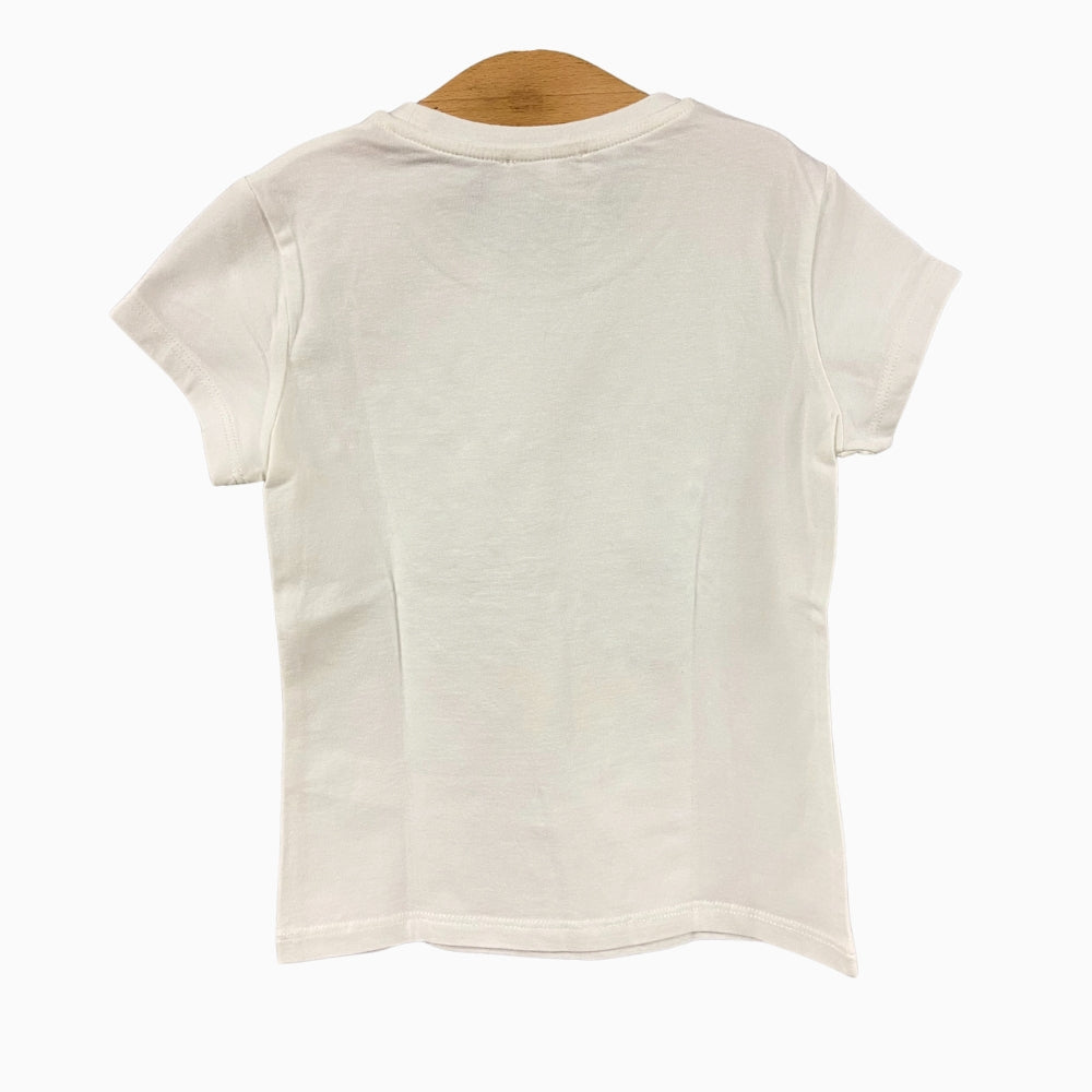 Miss Grant t-shirt mezza manica bianca bambina con dettagli brillanti