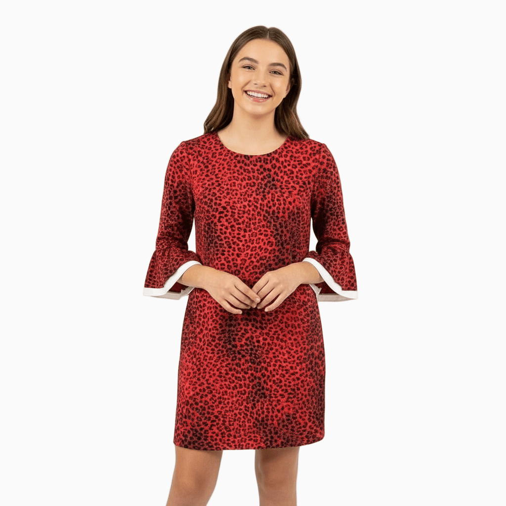 Monnalisa vestito bambina animalier rosso - Abbigliamento bambini firmato | CDifferent Outlet