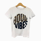 Name-It t-shirt manica corta bambina good vibes bianca