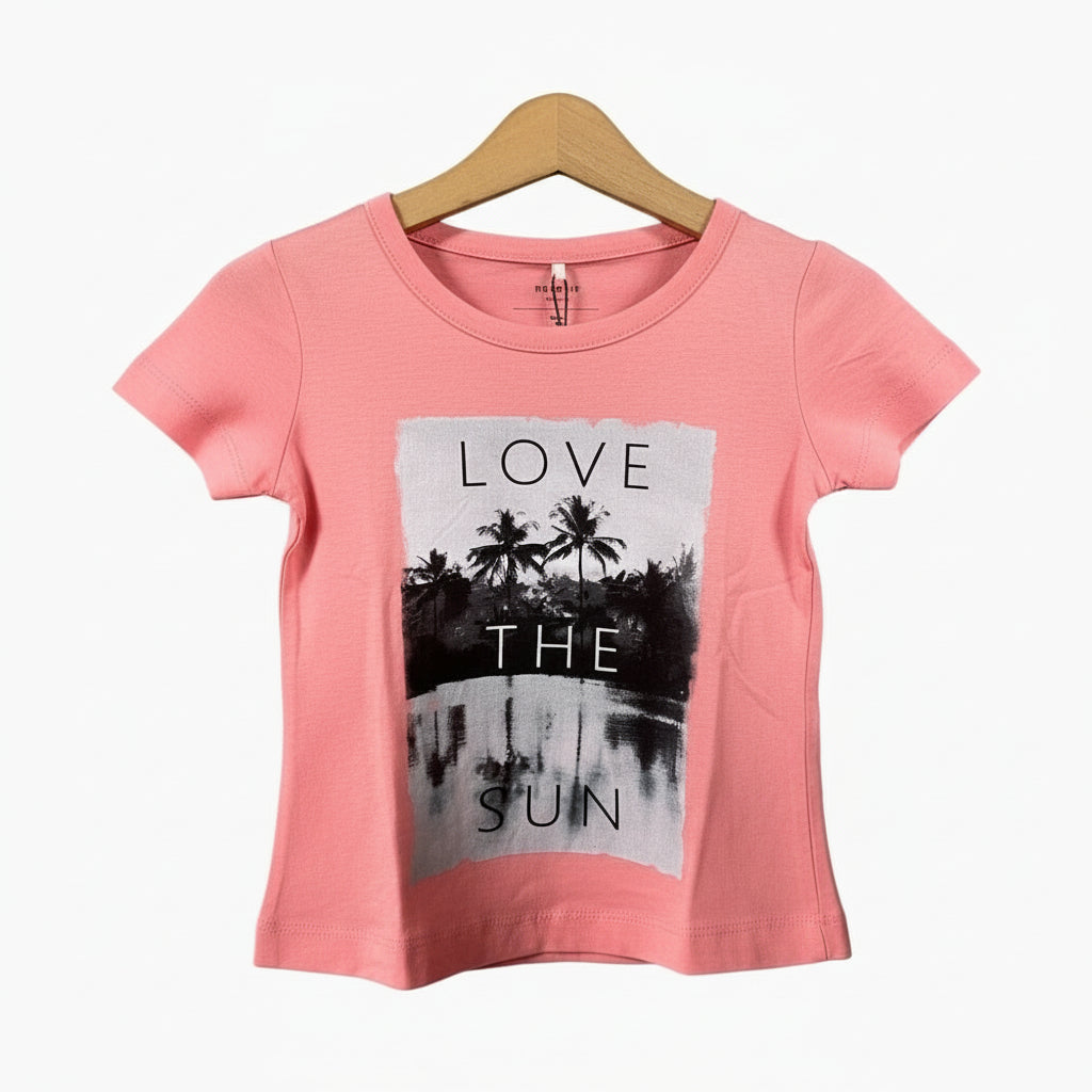 Name It t-shirt manica corta neonata rosa palme - Abbigliamento bambini firmato | CDifferent Outlet