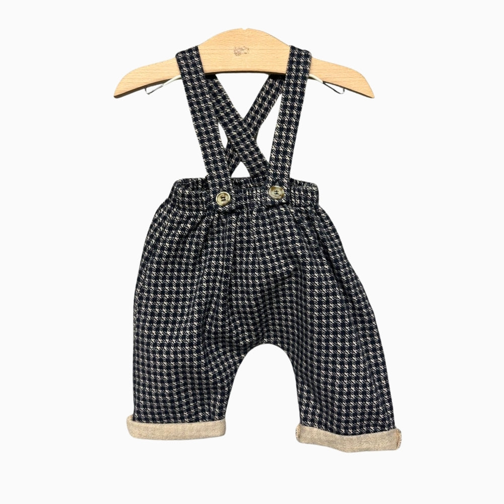 Neoné pantaloni con bretelle neonato tartan