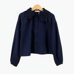 Only camicia bambina blu con pizzo