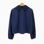 Only camicia bambina blu con pizzo