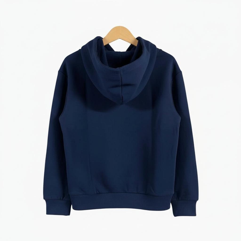 Only felpa con cappuccio con scritta ricamata bambina blu