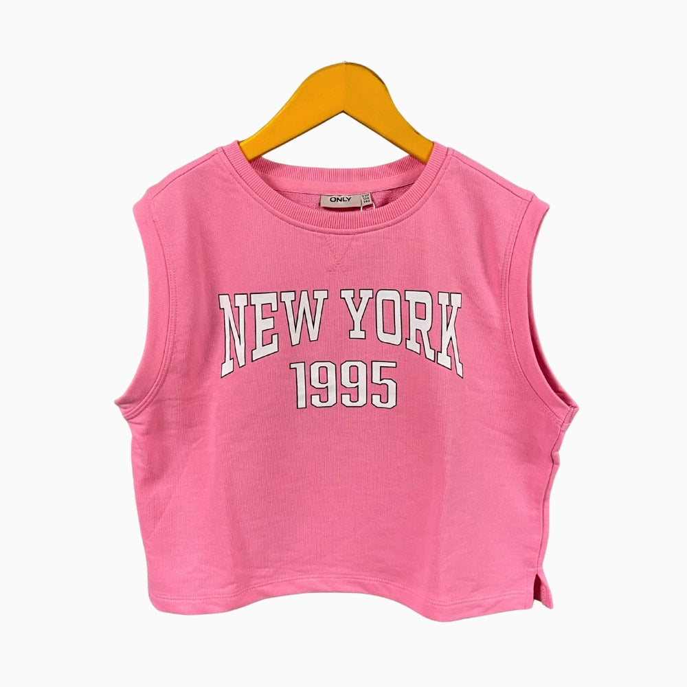 Only felpa smanicata cropped bambina