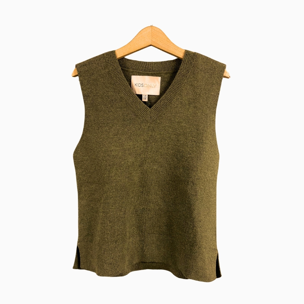 Only gilet bambina verde