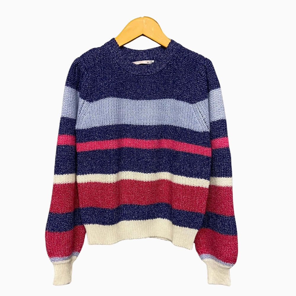 Only maglione a righe giroccolo bambina