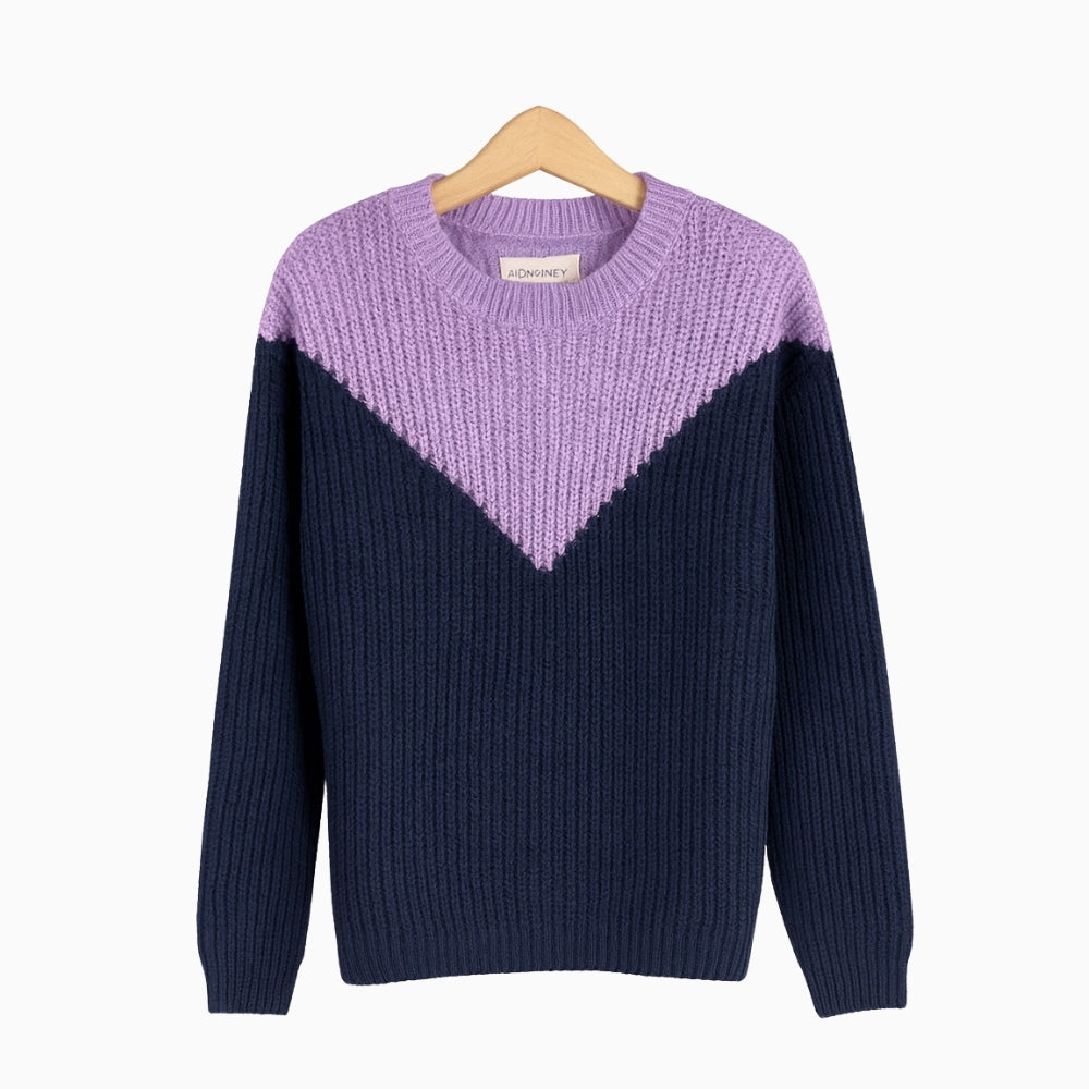 Only maglione bambina blu e lilla