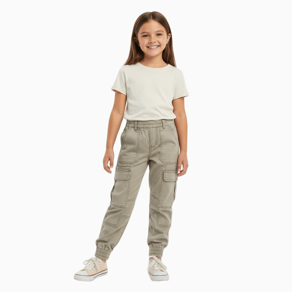 Only pantaloni cargo bambina tortora