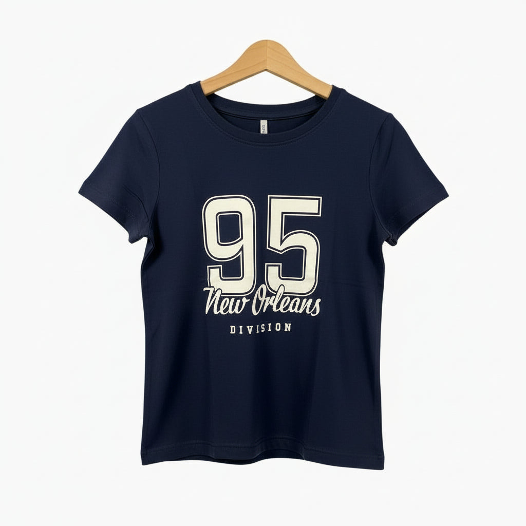 Only t-shirt manica corta bambina college blu