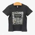 Only t-shirt manica corta bambina con animalier argento - Abbigliamento bambini firmato | CDifferent Outlet
