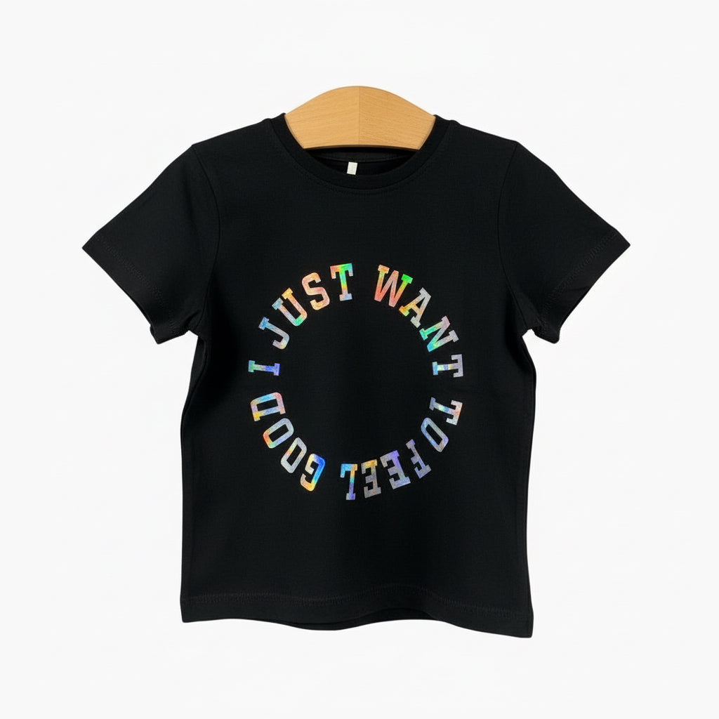 Only t-shirt manica corta bambina stampa olografica