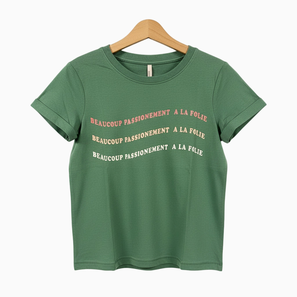 Only t-shirt manica corta bambina verde