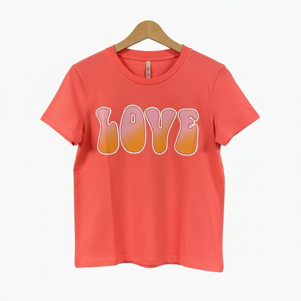 Only t-shirt manica corta love bambina rosso corallo - Abbigliamento bambini firmato | CDifferent Outlet
