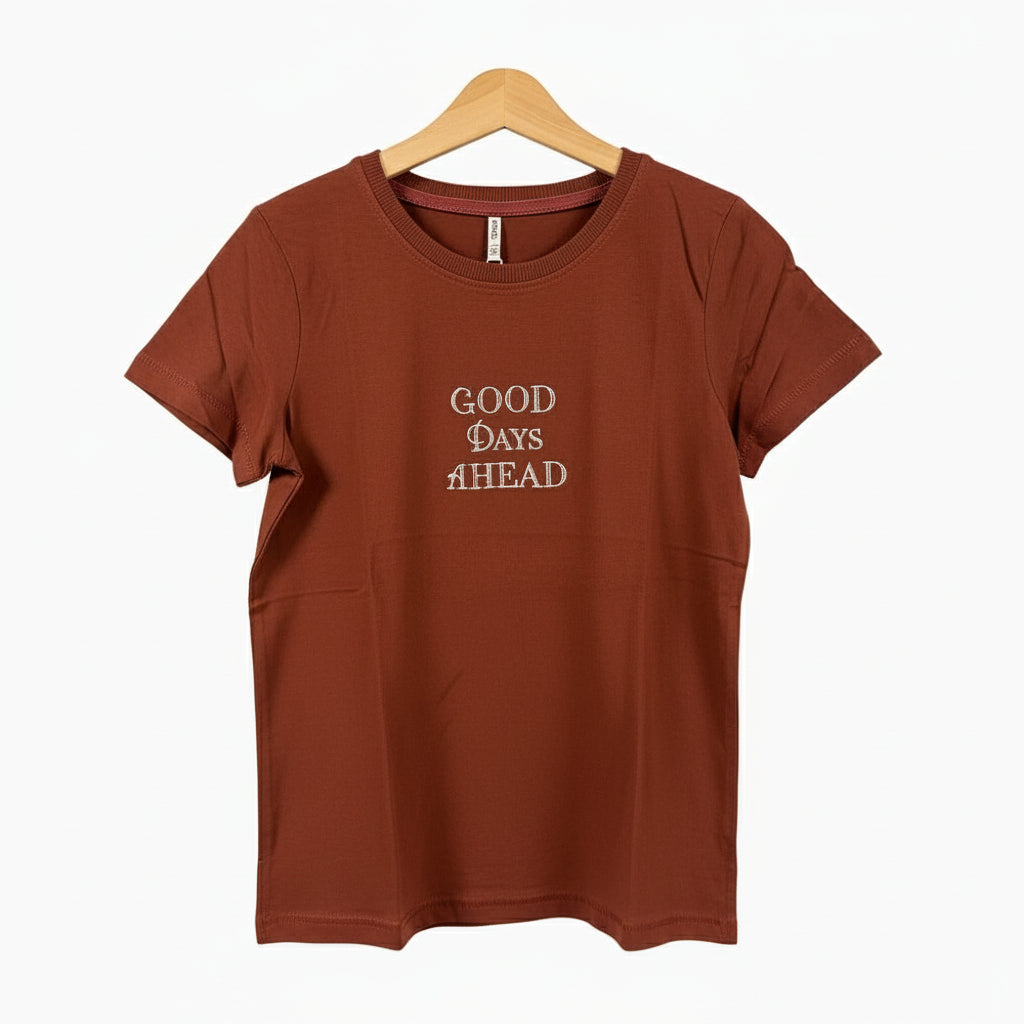 Only t-shirt mezza manica bambina mattone