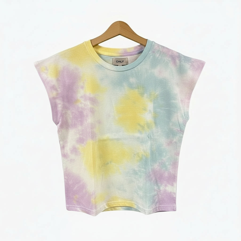 Only t-shirt mezza manica bambina multicolor sfumato